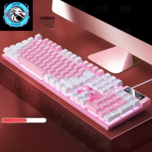 Teclado Gamer batalla rosa LED